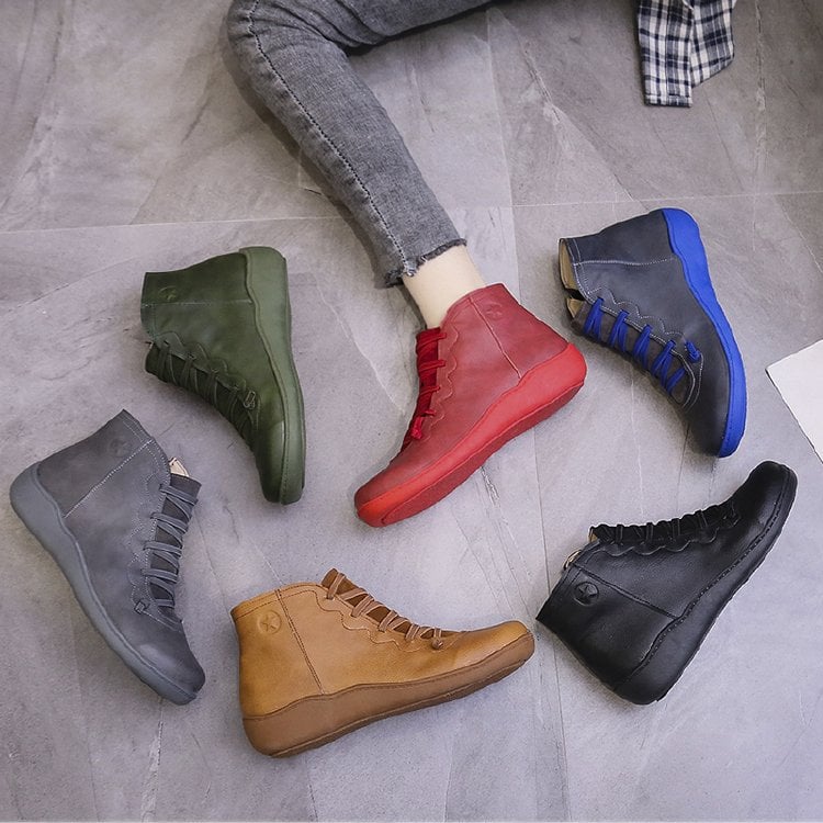 🔥Oferta especial 49 % de descuento🔥 - Botas cómodas de cuero hechas a mano para dar soporte al pie 