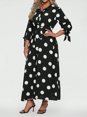 Elegantes langes Polka Dot-Kleid für Damen (2 Stück kaufen, kostenloser Versand)