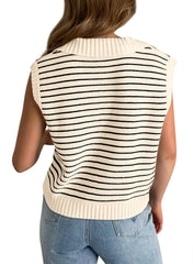 Women's V-Neck Sleeveless Striped Top (Buy 2 Free Shipping)