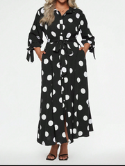 Elegantes langes Polka Dot-Kleid für Damen (2 Stück kaufen, kostenloser Versand)