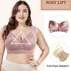 Black - Plus Size Comfort Extra Elastic Wireless Support Lace Bra