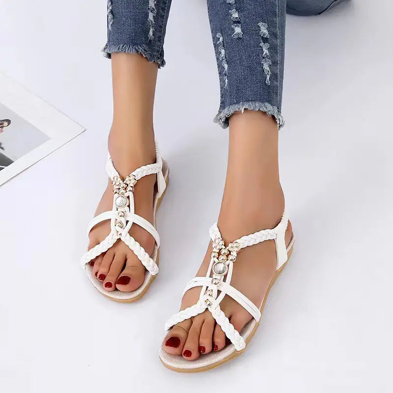 🔥AKTION AM LETZTEN TAG: 50 % RABATT – Flache orthopädische Sandalen im Boho-Stil für Damen 