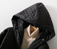 Diamond Pattern Cotton Coat Quilted Car Coat