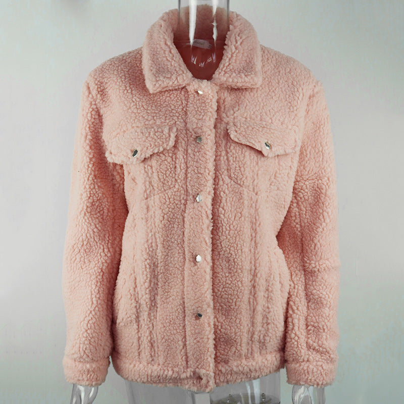 Chaqueta de felpa suave y cálida de piel de camello Sherpa 