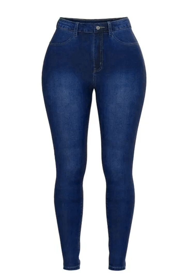 Elastic High Rise Skinny Jeans