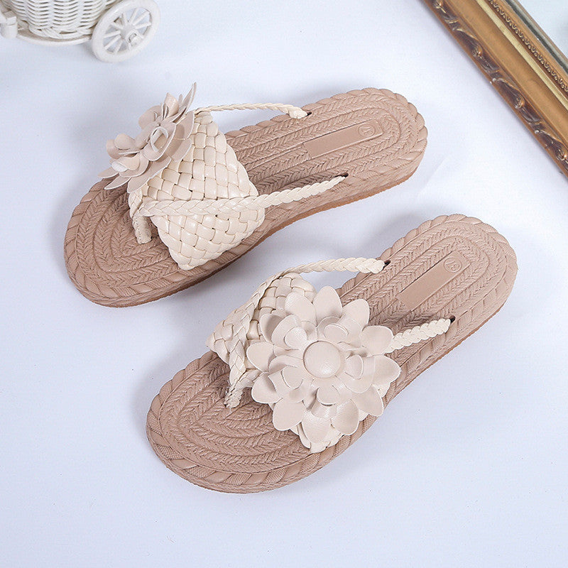 Women's Flower Flat Flip Flops