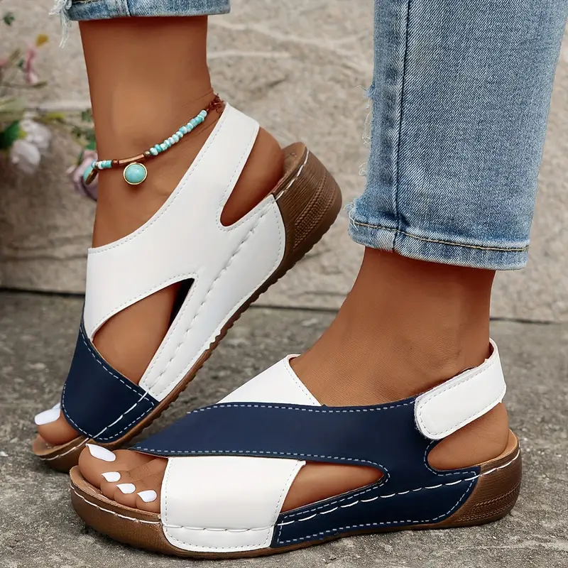 👍Último día 56% de descuento en sandalias de cuña con tiras para mujer