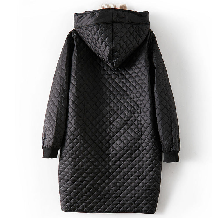 Diamond Pattern Cotton Coat Quilted Car Coat