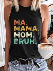 Women's Mother's Day Cool Moms Club Ma Mama Mom Bruh Print Tank Top