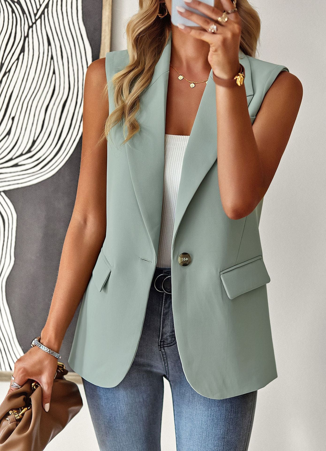 Loose Commuter Sleeveless Suit Vest