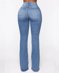 🔥🔥Button Fly Booty Shaping High Waist Flare Jeans