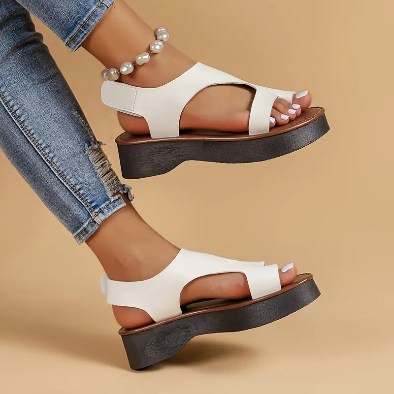 🔥LAST DAY PROMOTION 50% OFF - WOMEN'S LEATHER PLATFORM WEDGE ORTHOPEDIC SANDALS