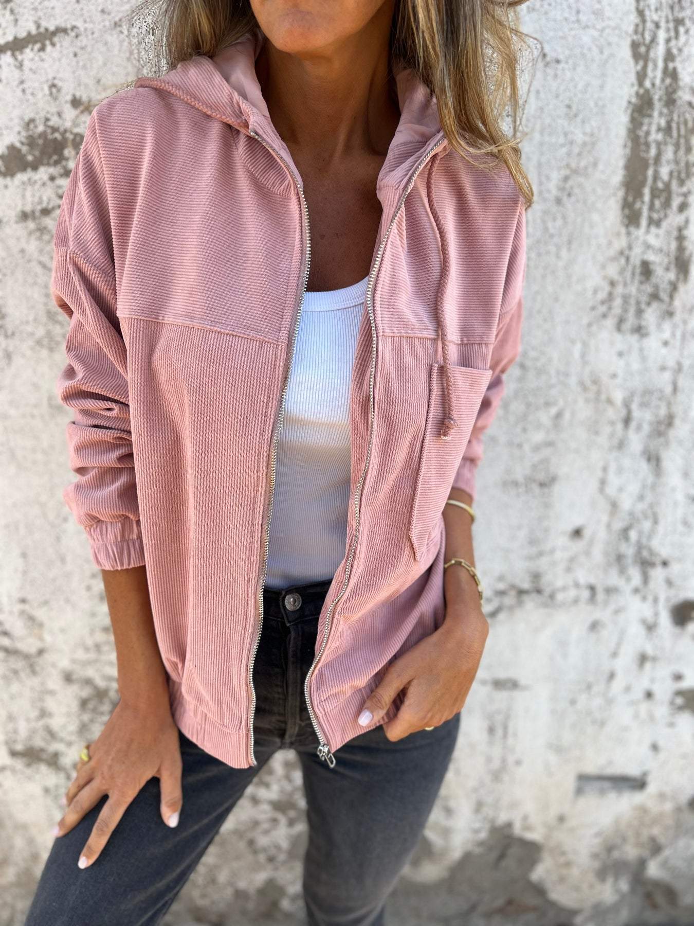 Casual Jacket With Hood And Zip