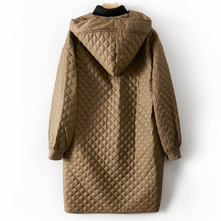 Diamond Pattern Cotton Coat Quilted Car Coat