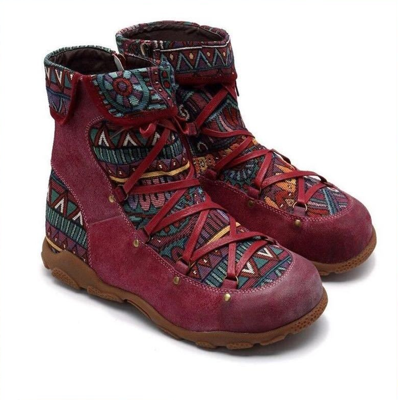 Botas de piel bohemia para mujer 