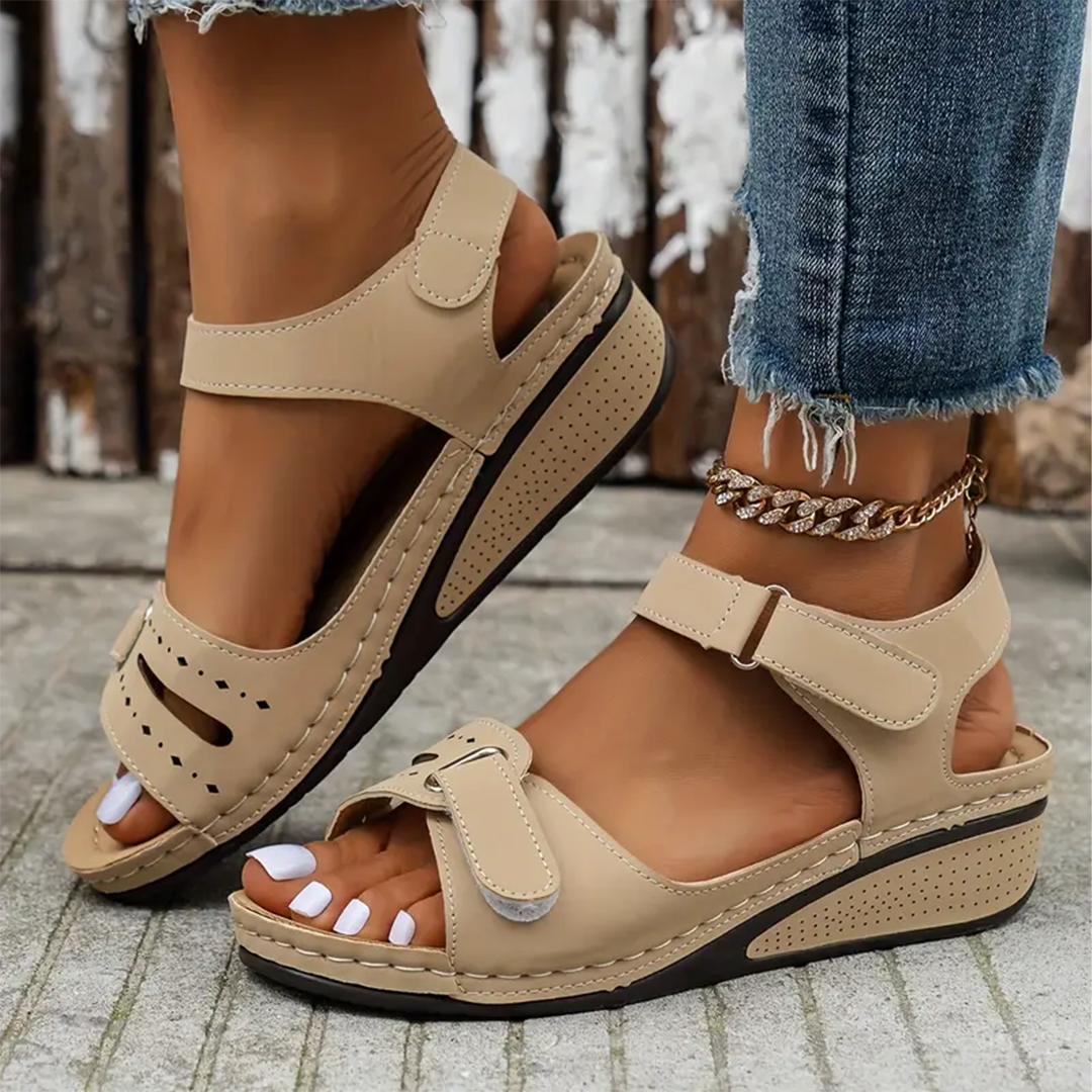 LOOP ANKLE STRAP WEDGE SPORT SANDALS