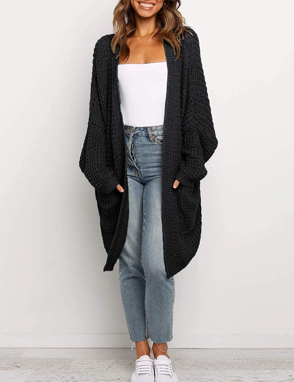 Oversized  Pockets Sweater Coat