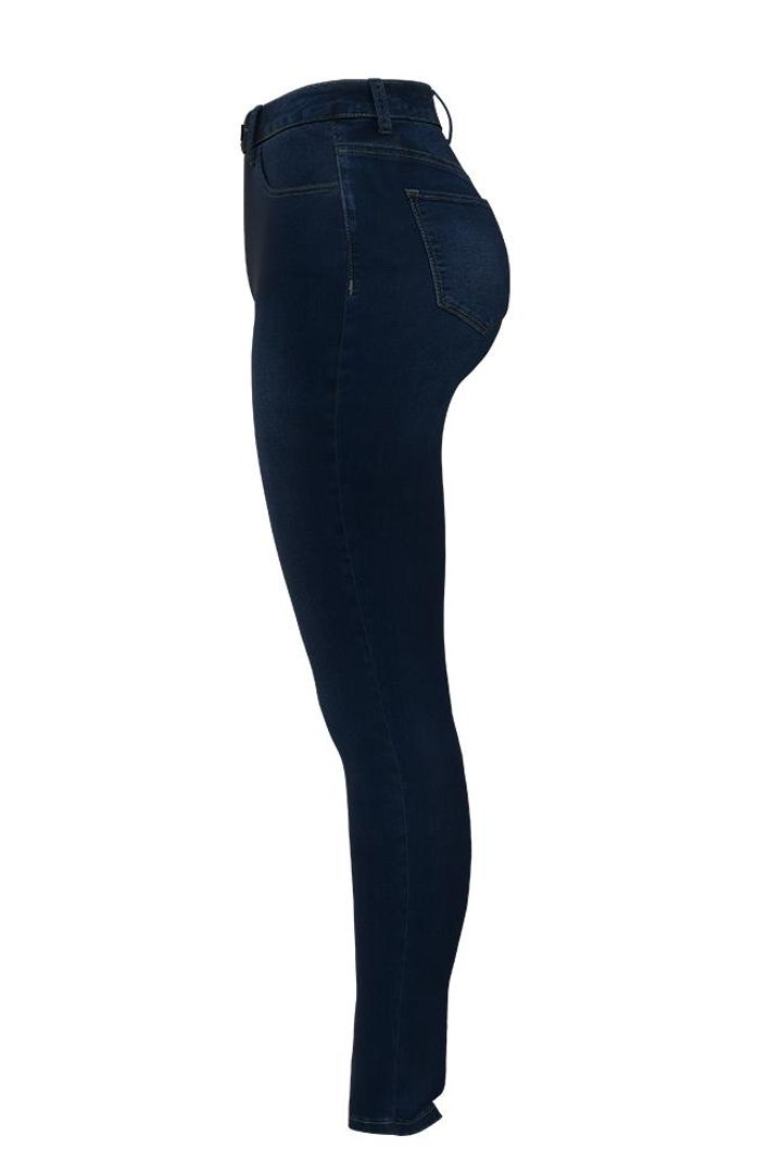 Elastic High Rise Skinny Jeans