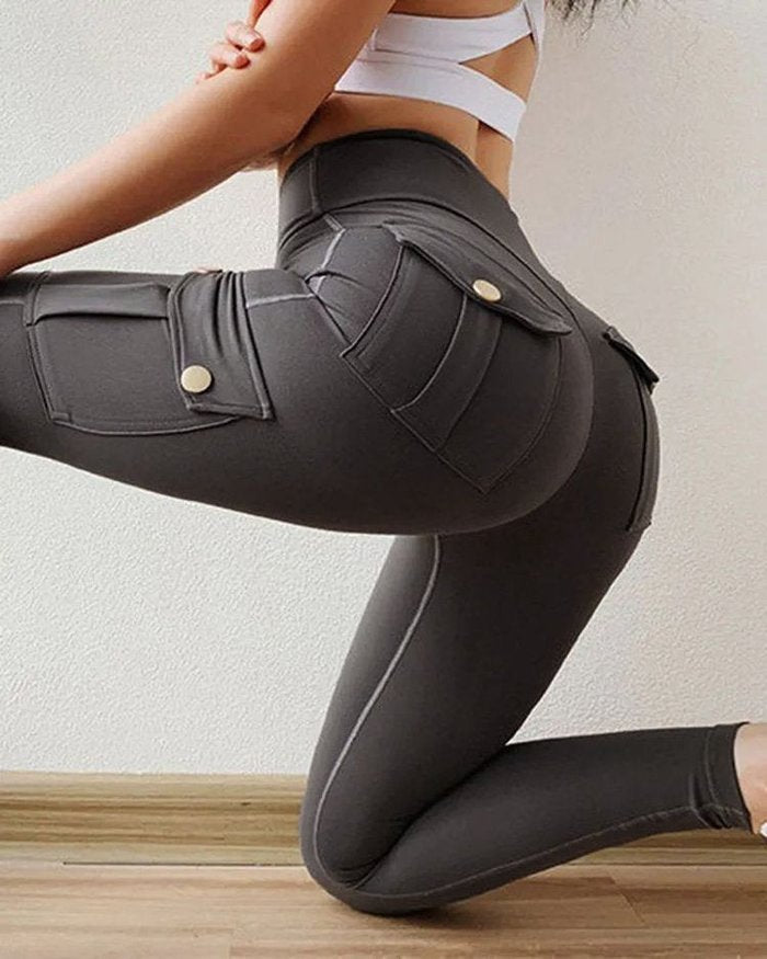 🔥 Sexy Stretch-Leggings mit Tasche für Damen, Fitness-Trainingshose 