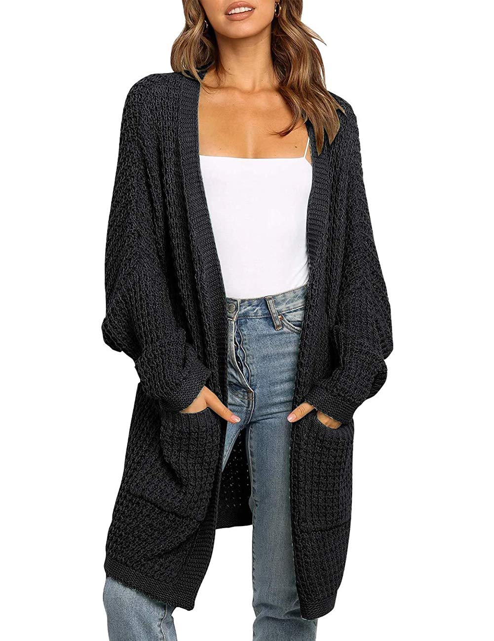 Oversized  Pockets Sweater Coat