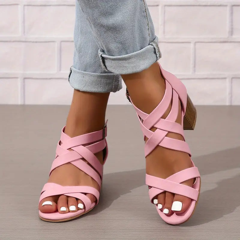 🔥Last Day Promotion 50% OFF - Women's Retro Stacked Heeled Orthopedic Sandals