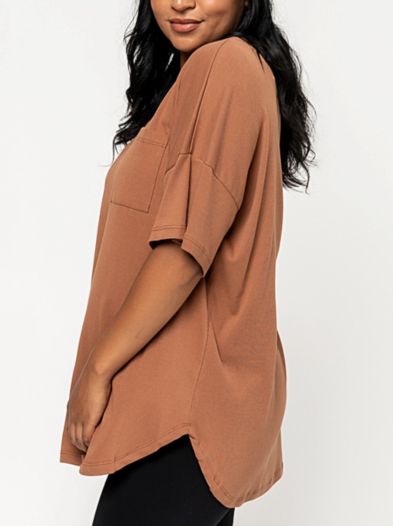 Women's Oversized V-Neck Pocket Tee (Buy 3 Free Shipping)