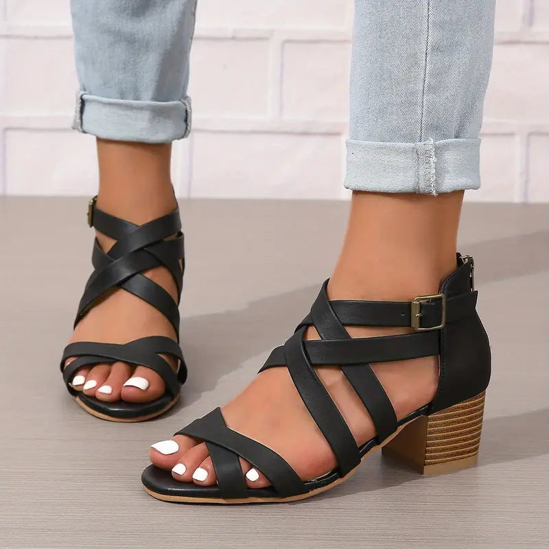 🔥Last Day Promotion 50% OFF - Women's Retro Stacked Heeled Orthopedic Sandals