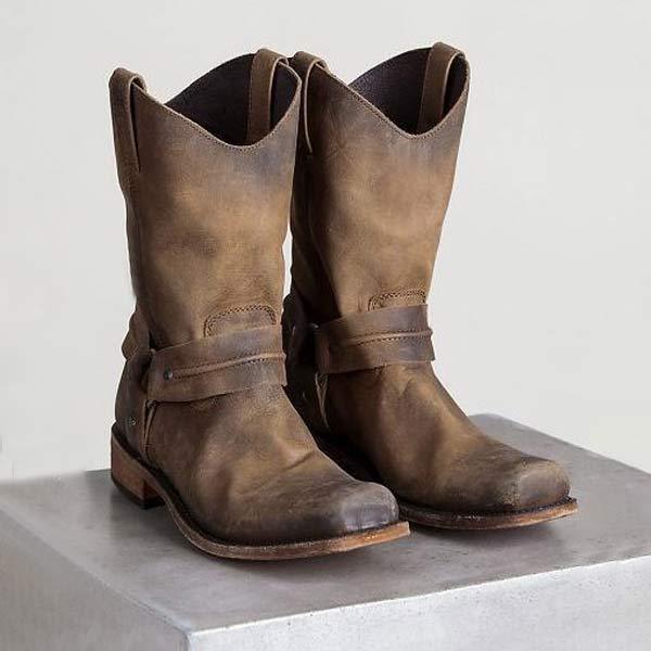 Women'S Vintage Low Heel Mid Boots