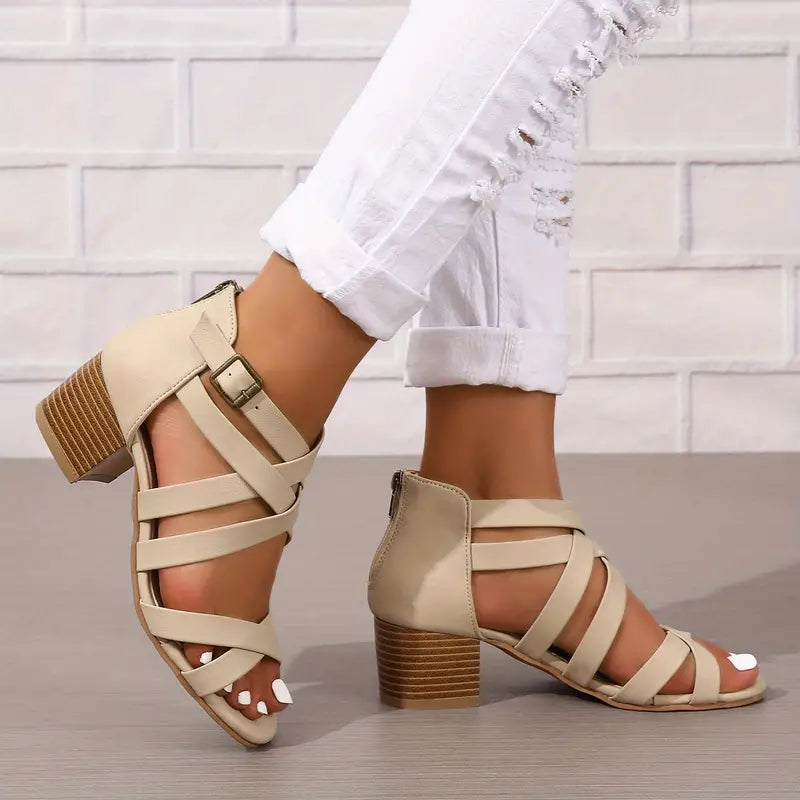 🔥Last Day Promotion 50% OFF - Women's Retro Stacked Heeled Orthopedic Sandals