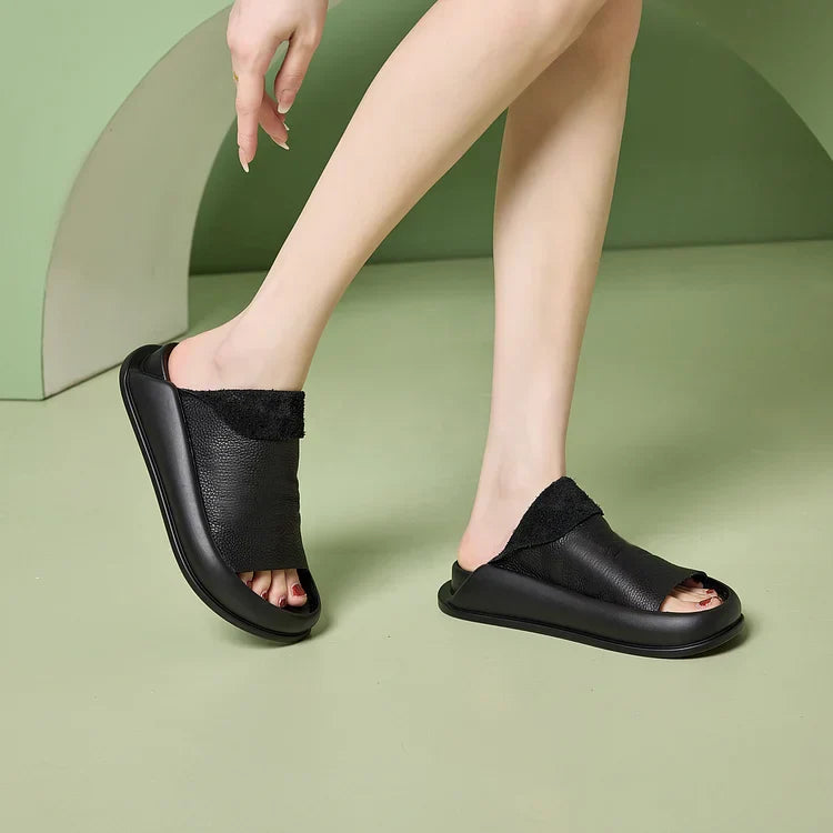 LetcloTM Plateau-Slipper aus italienischem Leder für Damen 