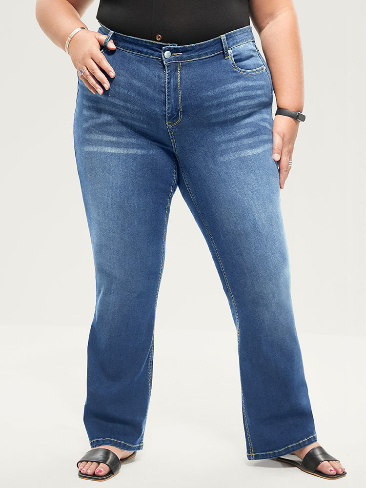 Bootcut Very Stretchy Mid Rise Medium Wash Sculpt Waist Jeans