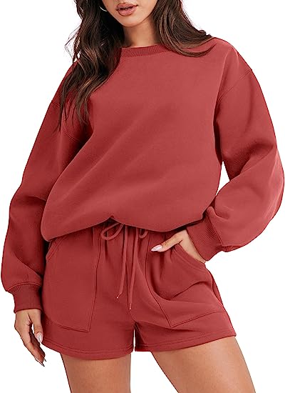 2-teiliges Lounge-Set aus Sweatshirt und Shorts für Damen (Kaufen Sie 2, kostenloser Versand)