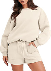 2-teiliges Lounge-Set aus Sweatshirt und Shorts für Damen (Kaufen Sie 2, kostenloser Versand)