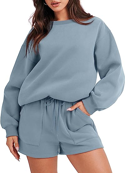 2-teiliges Lounge-Set aus Sweatshirt und Shorts für Damen (Kaufen Sie 2, kostenloser Versand)