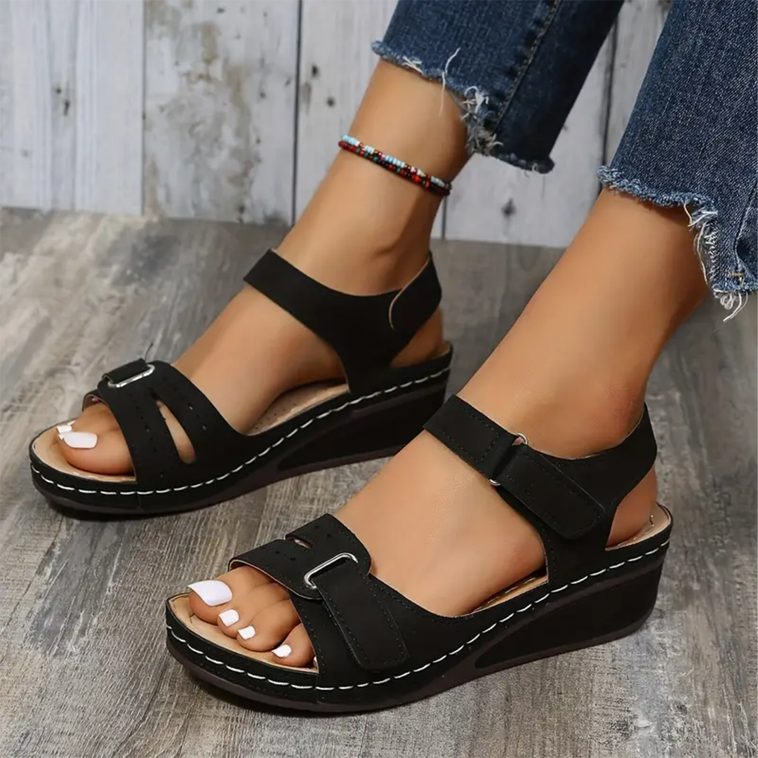 LOOP ANKLE STRAP WEDGE SPORT SANDALS