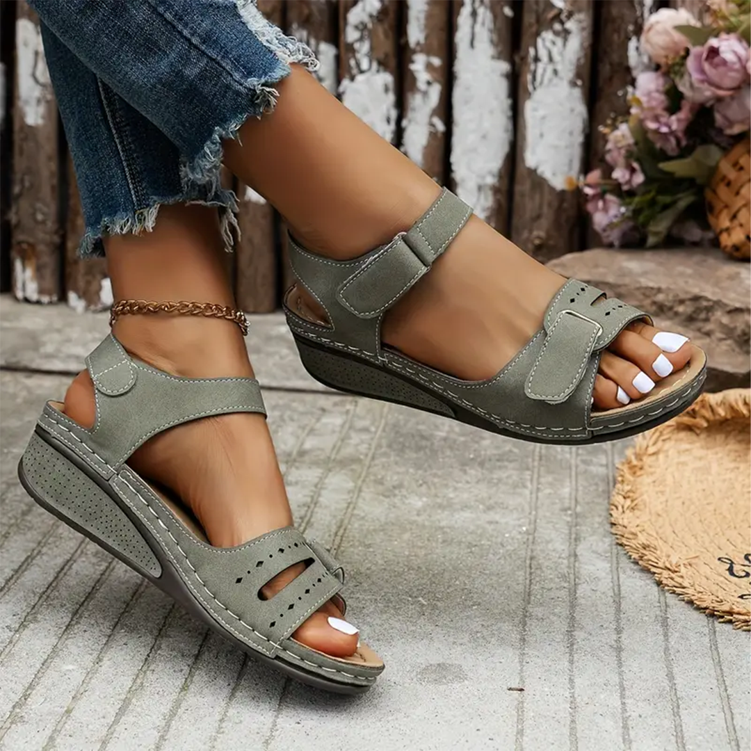 LOOP ANKLE STRAP WEDGE SPORT SANDALS