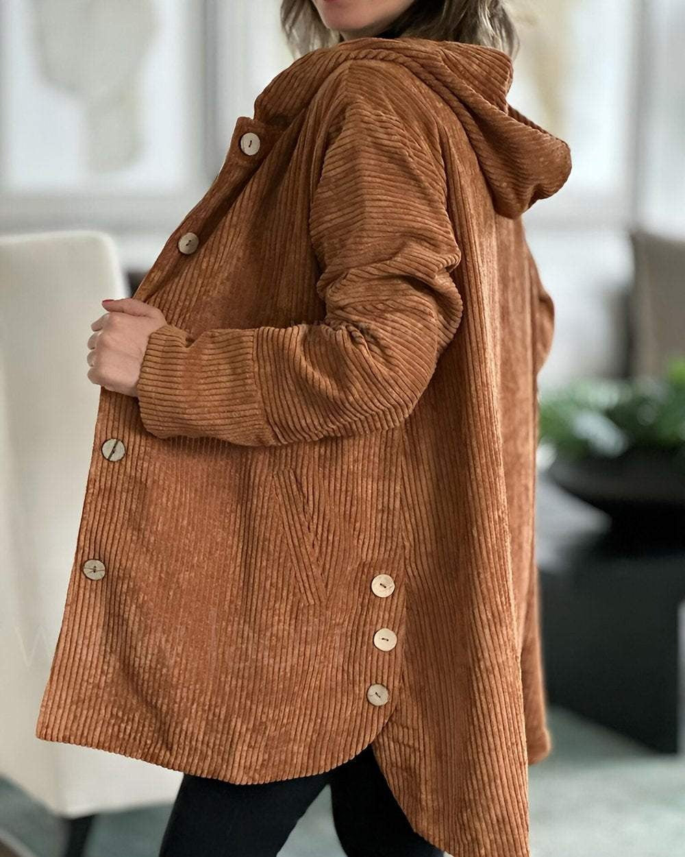 Corduroy Casual Hooded Jacket