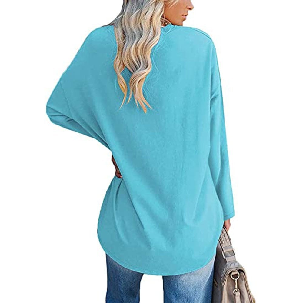 Women's Loose Long Sleeve Fashion V-neck Top (Buy 3 Free Shipping)