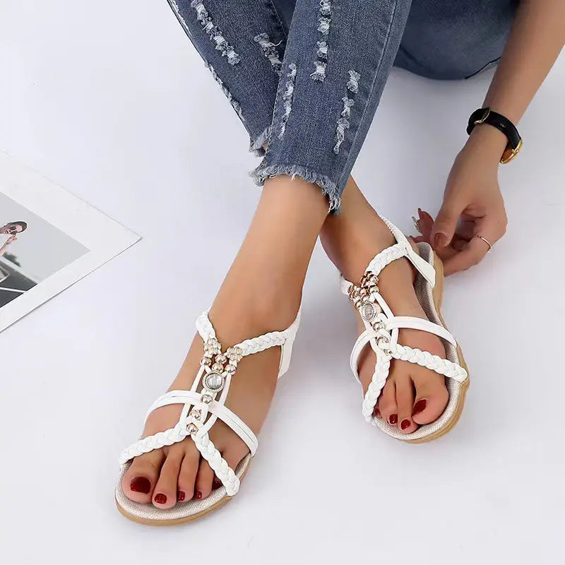 🔥AKTION AM LETZTEN TAG: 50 % RABATT – Flache orthopädische Sandalen im Boho-Stil für Damen 