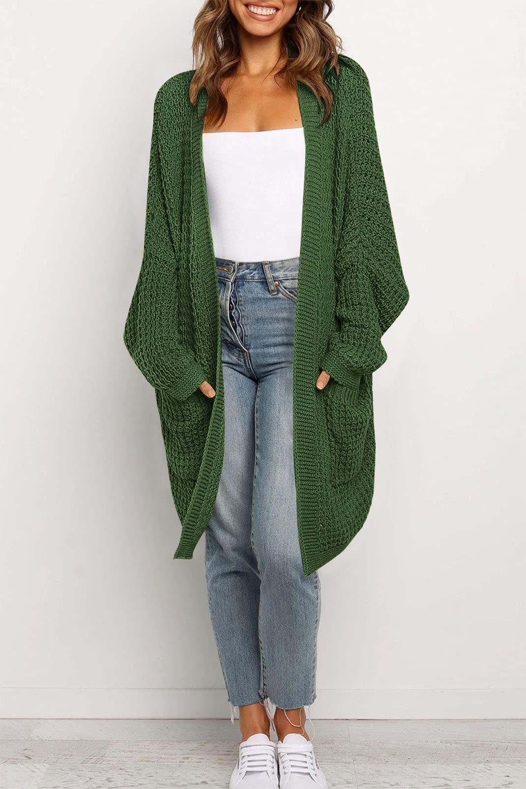 Oversized  Pockets Sweater Coat