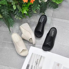 LetcloTM Damen-Slipper aus italienischem weichem Leder mit Plateau 