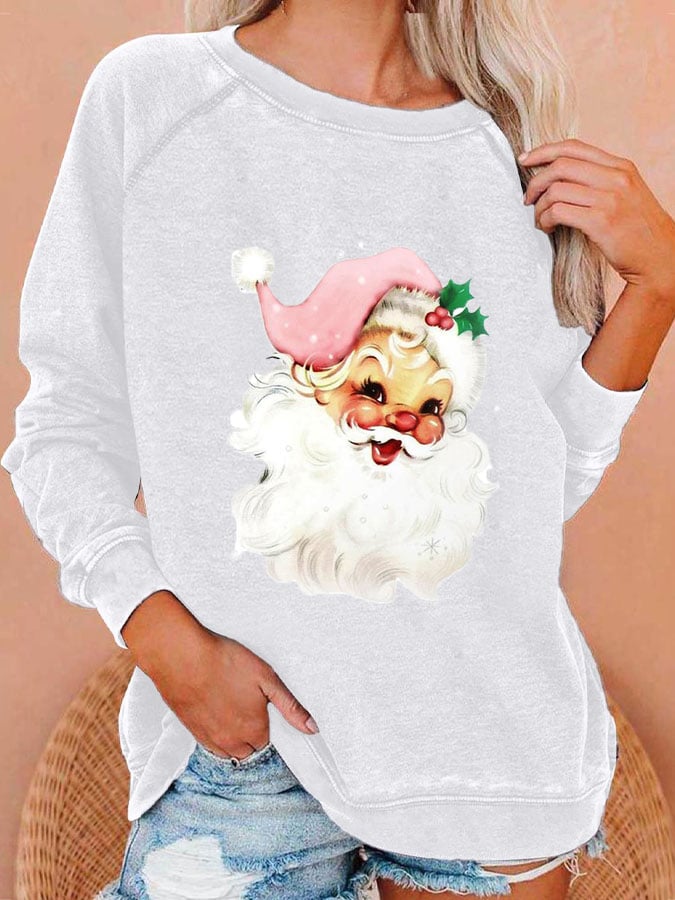 🔥Kaufen Sie 3 und erhalten Sie 10 % Rabatt🔥Weihnachts-Sweatshirt mit Retro-Weihnachtsmann-Print 