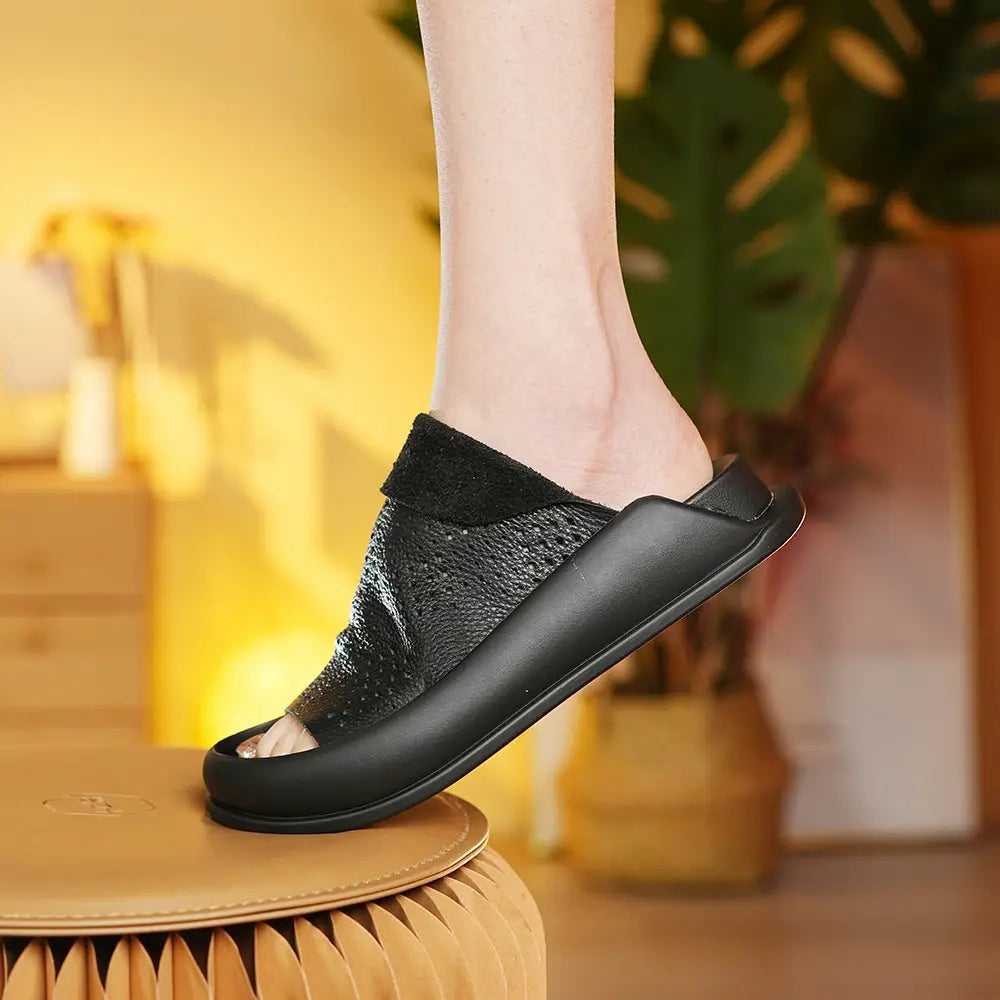 LetcloTM Plateau-Slipper aus italienischem Leder für Damen 