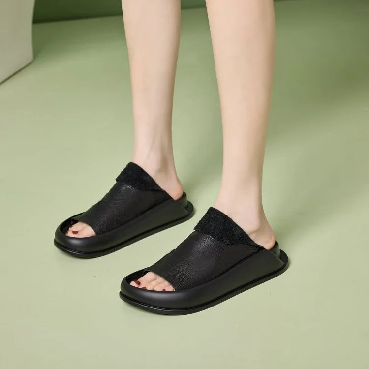 LetcloTM Plateau-Slipper aus italienischem Leder für Damen 