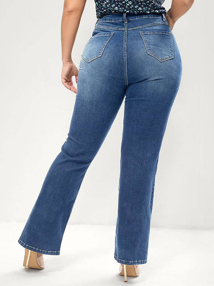 Bootcut Very Stretchy Mid Rise Medium Wash Sculpt Waist Jeans