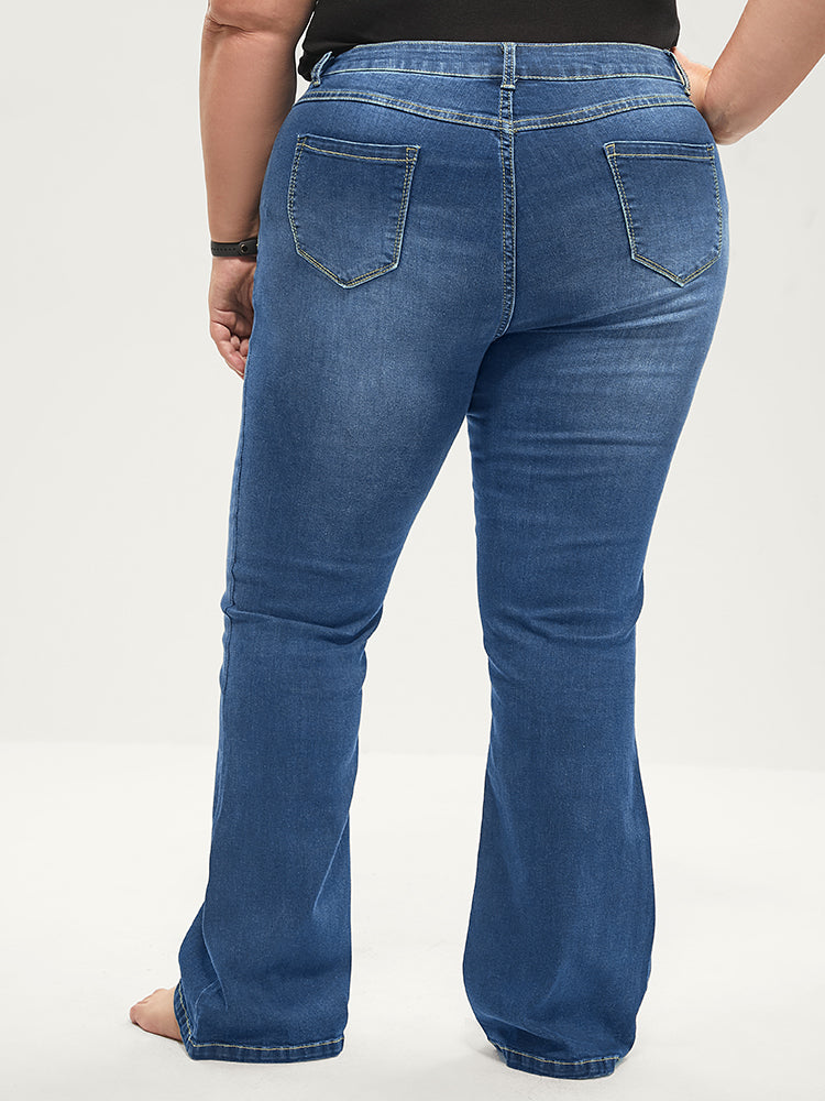 Bootcut Very Stretchy Mid Rise Medium Wash Sculpt Waist Jeans