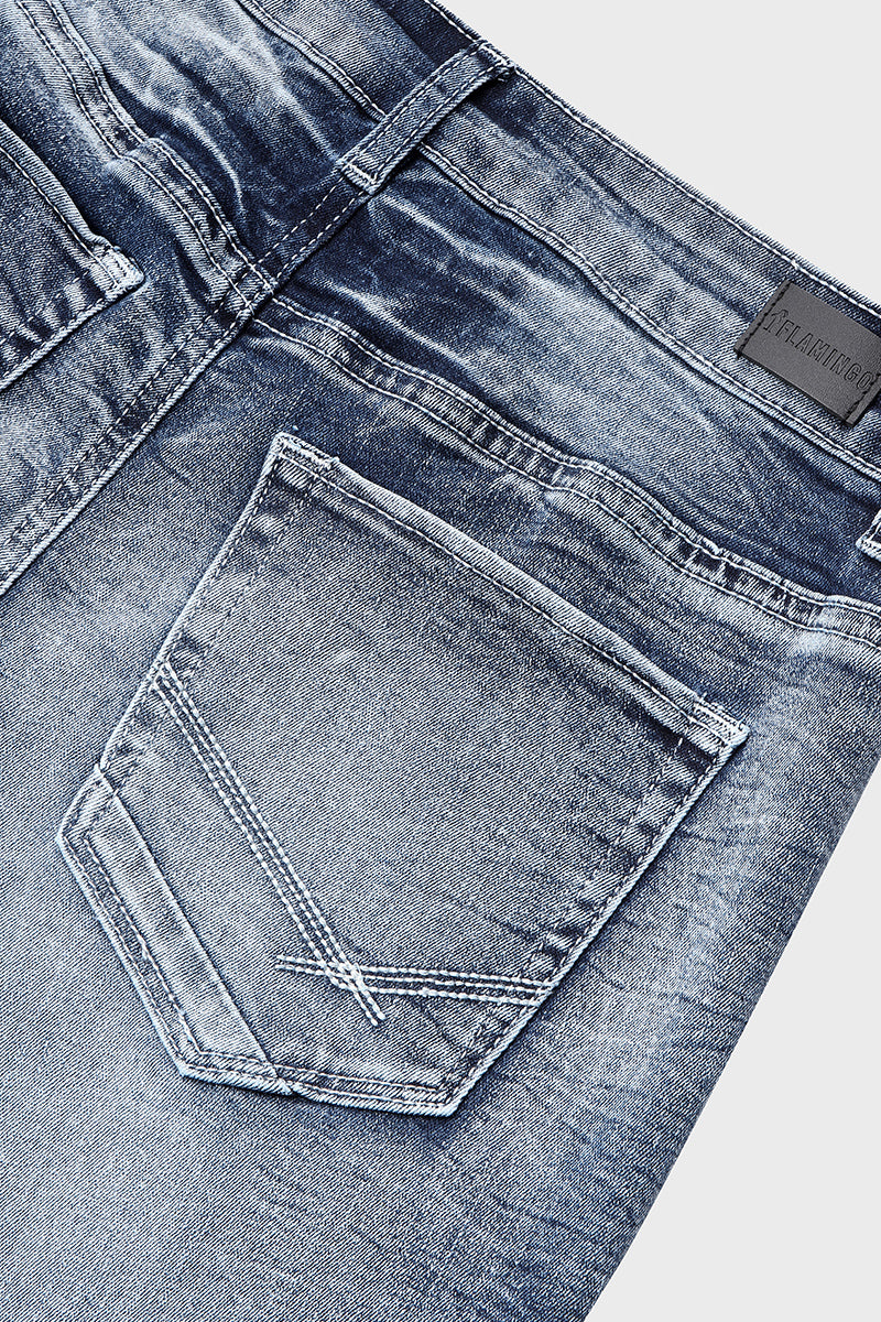 90er Vintage Jeans mit Stickerei und niedriger Taille