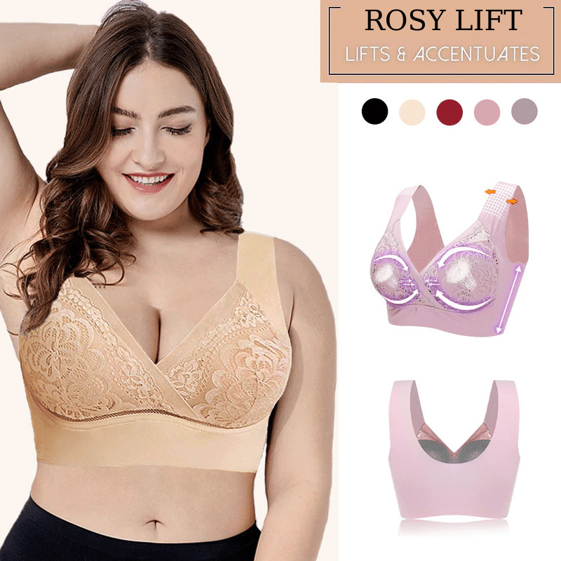 Grey - Plus Size Comfort Extra Elastic Wireless Support Lace Bra