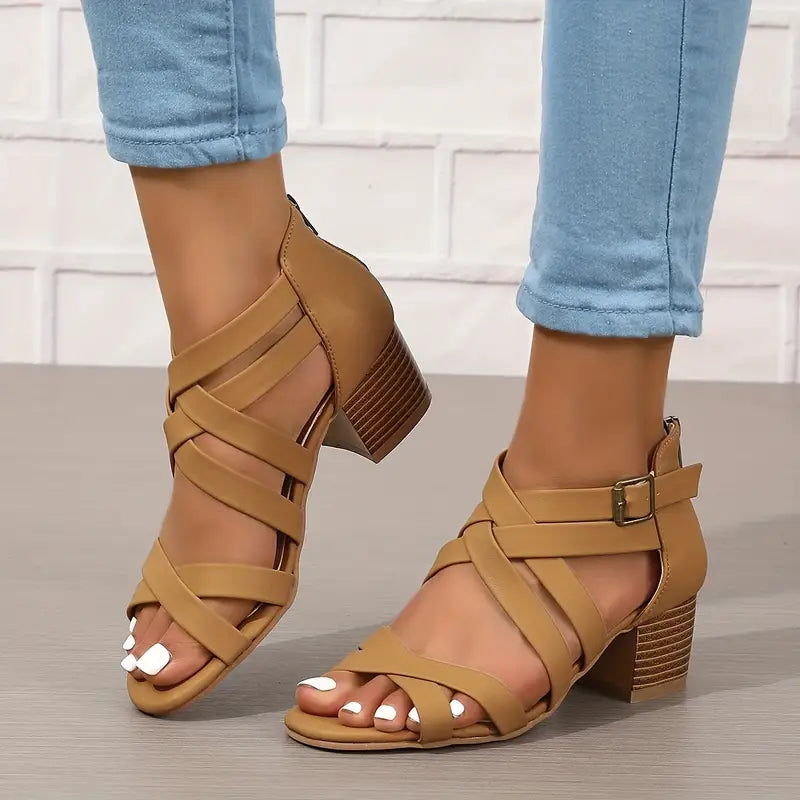 🔥Last Day Promotion 50% OFF - Women's Retro Stacked Heeled Orthopedic Sandals