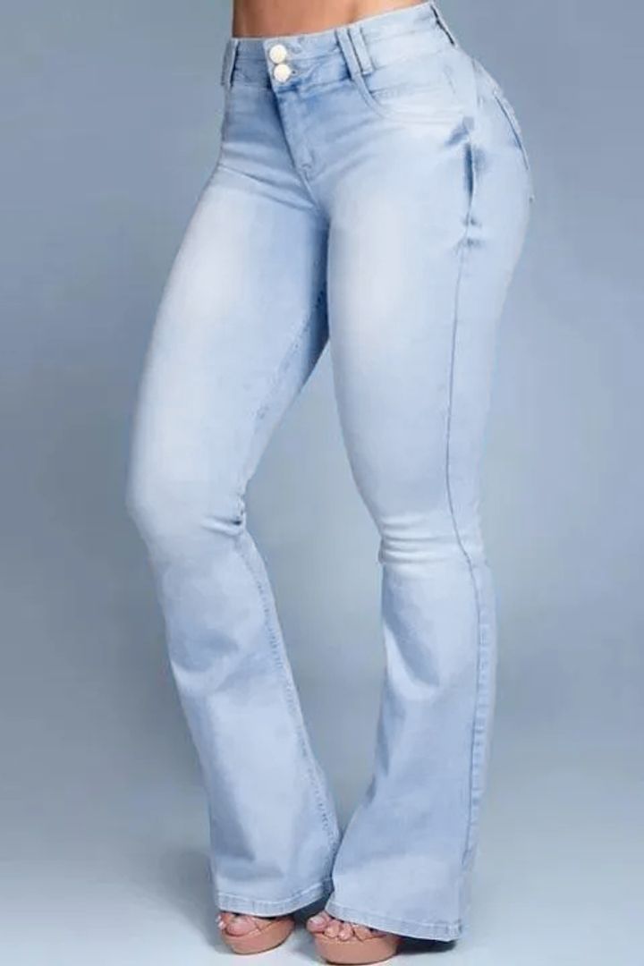 2024 Button Front Butt Lifting Flare Jeans